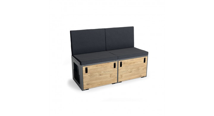 Moon Bench z szufladami i poduszkami