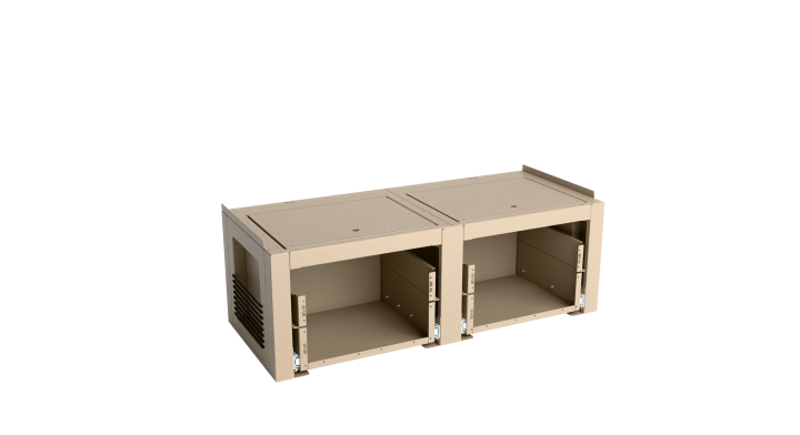 Moon Bench mit Schubladen und Polstern